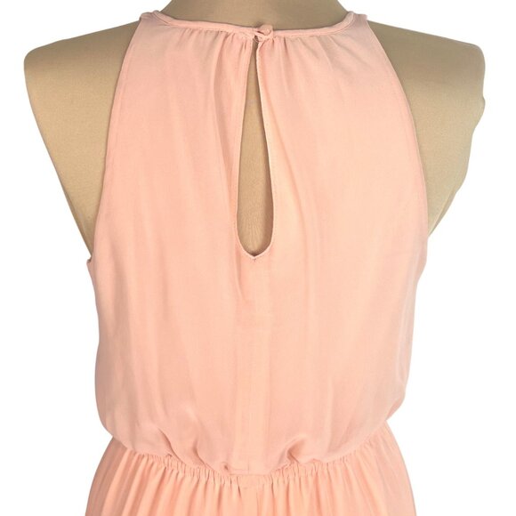 Lauren Conrad Dye Dipped Chiffon Maxi Dress 4 Flowy Beach Boho Vacay Resort Soft - Picture 7 of 12